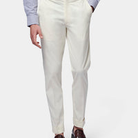 Cuffed Chino Trousers in Egret