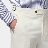 Cuffed Chino Trousers in Egret