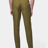 Cuffed Chino Trousers in Winter Moss