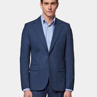 Classic Notched Lapel Suit Jacket in Navy Blue