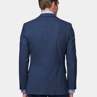 Classic Notched Lapel Suit Jacket in Navy Blue