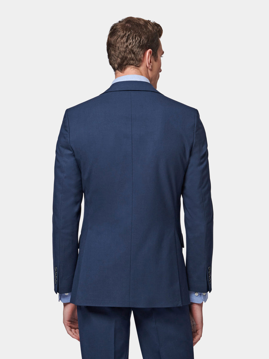 Classic Notched Lapel Suit Jacket in Navy Blue