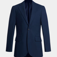 Classic Notched Lapel Suit Jacket in Navy Blue