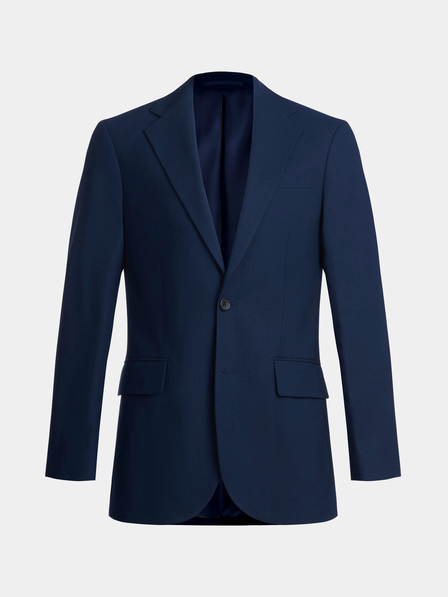 Classic Notched Lapel Suit Jacket in Navy Blue