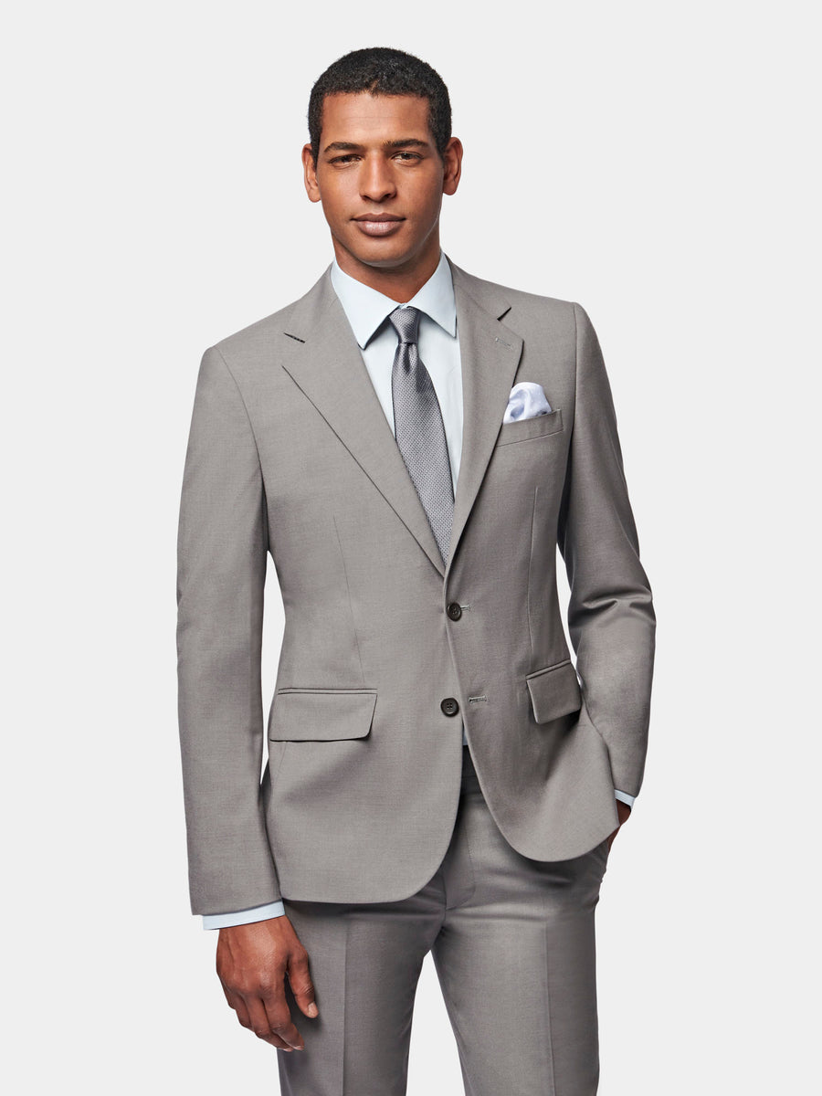 Classic Notched Lapel Suit Jacket in Charcoal Grey