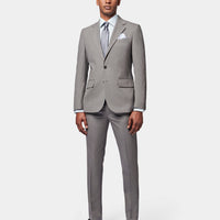 Classic Notched Lapel Suit Jacket in Charcoal Grey