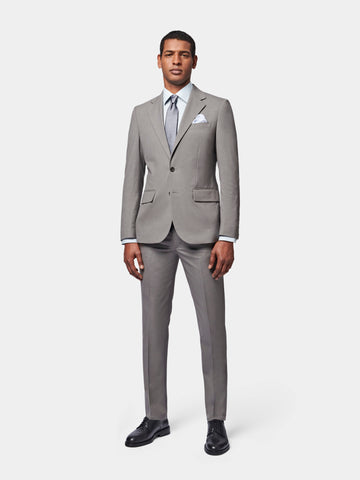 Classic Notched Lapel Suit Jacket in Charcoal Grey