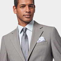 Classic Notched Lapel Suit Jacket in Charcoal Grey