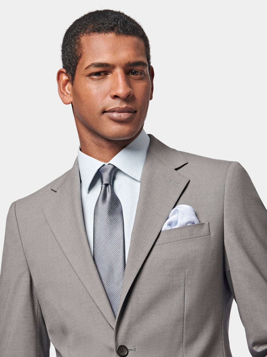 Classic Notched Lapel Suit Jacket in Charcoal Grey