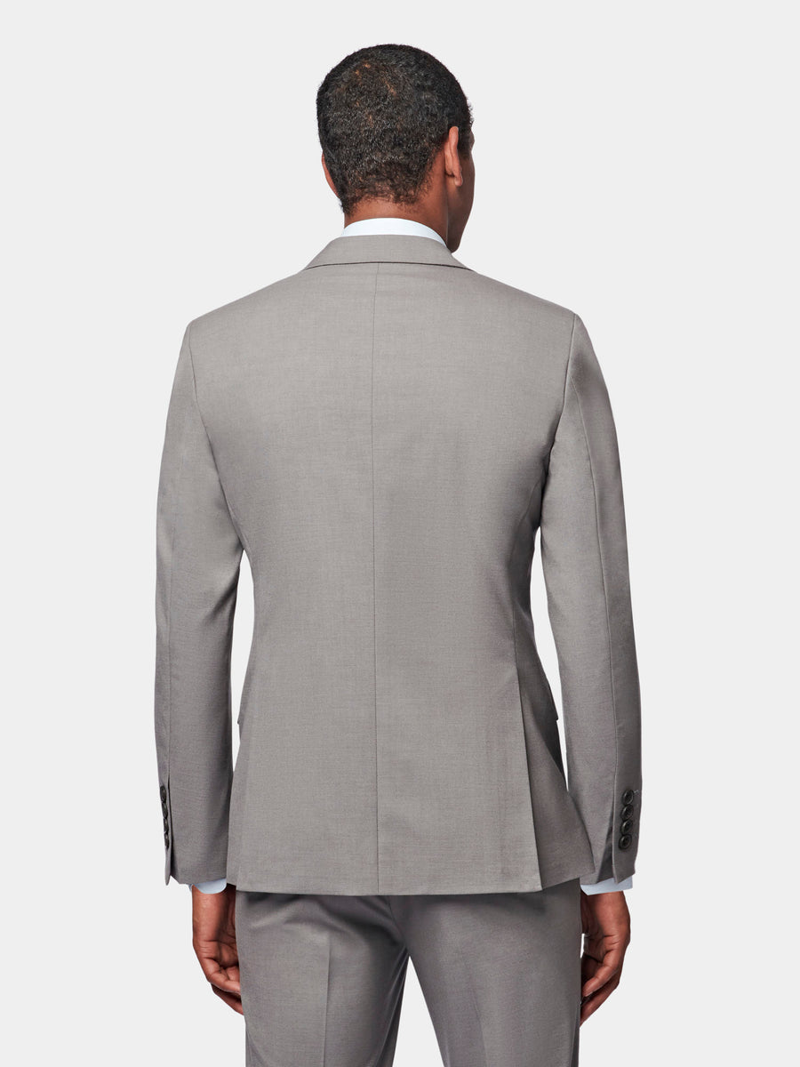 Classic Notched Lapel Suit Jacket in Charcoal Grey