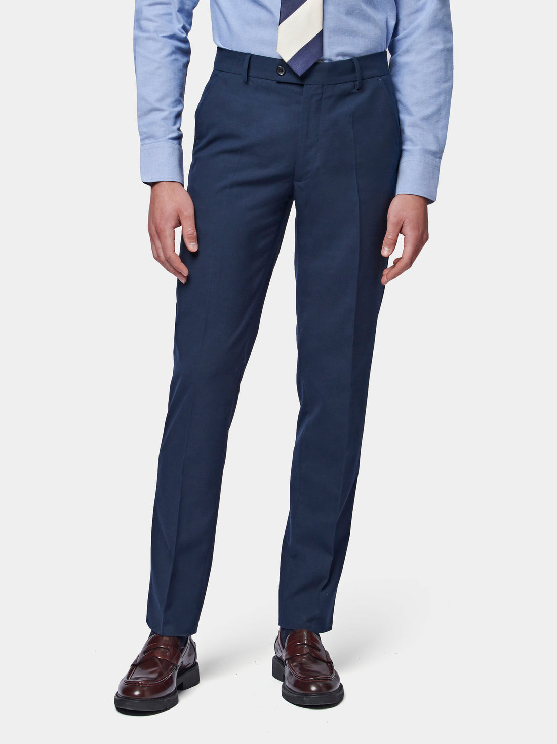 Classic Plain Front Trouser in Navy Blue