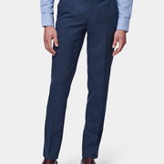 Classic Plain-Front Tailored Trouser in Navy Blue