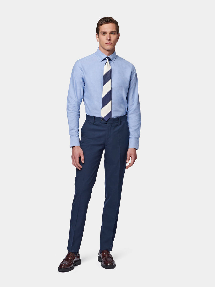 Classic Plain Front Trouser in Navy Blue