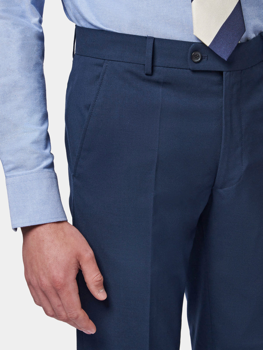 Classic Plain Front Trouser in Navy Blue