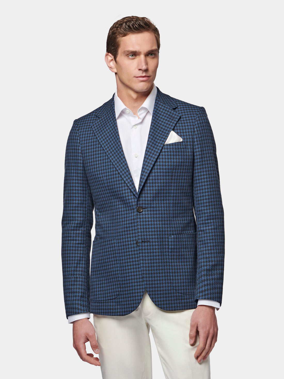 Sartorial Notched Lapel Blazer Jacket in Navy Blue