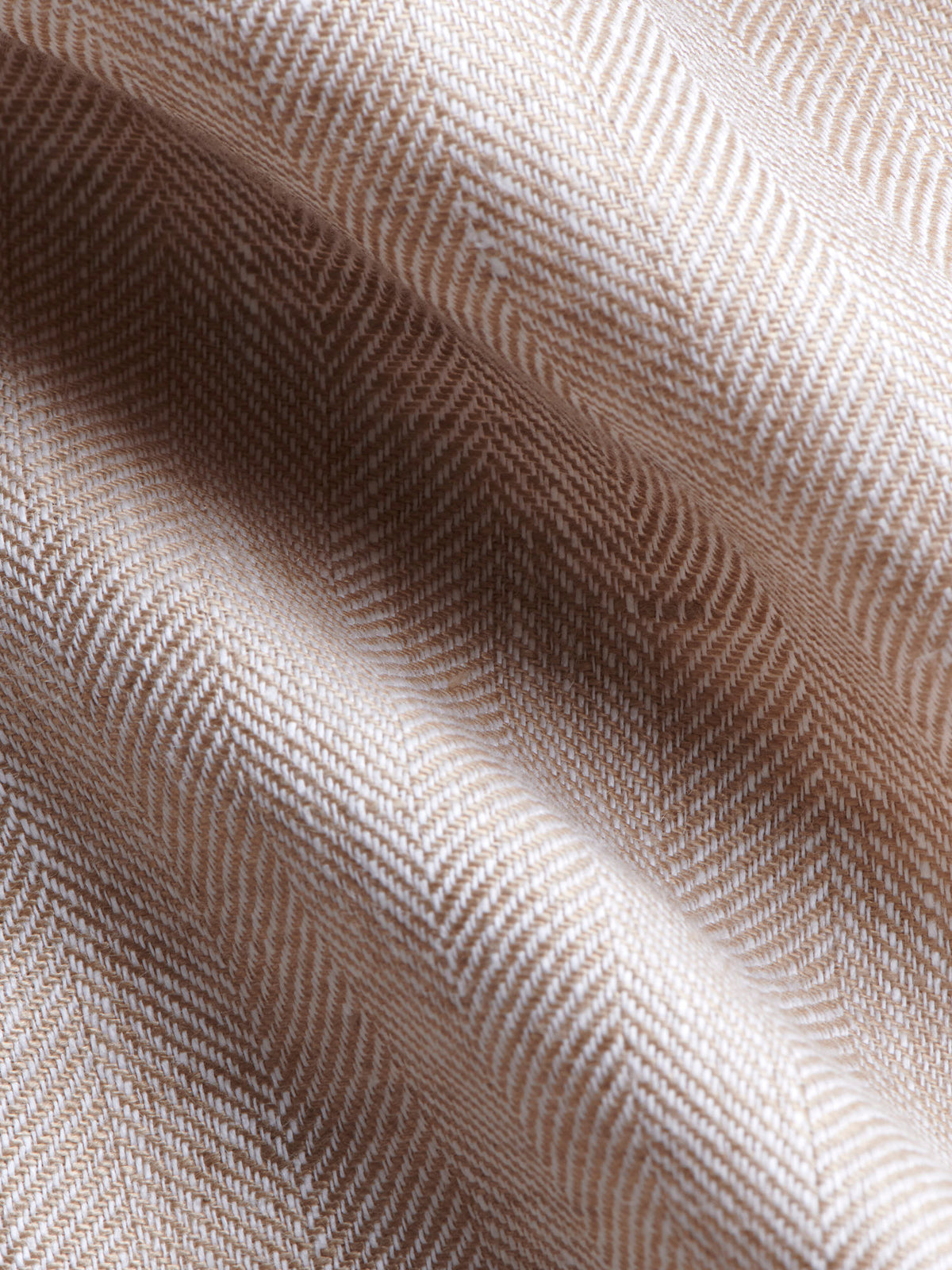 Linen Herringbone Double-Breasted Blazer in Egret