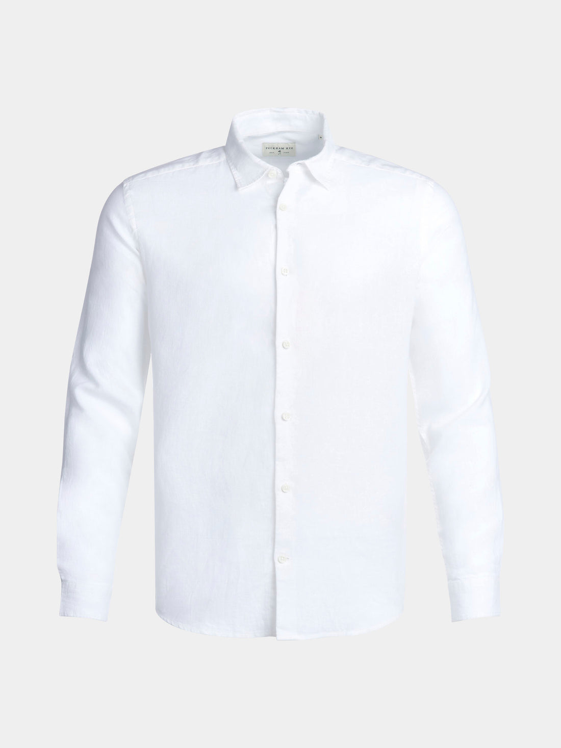 Casual Linen Blend Long Sleeve Shirt in Bright White