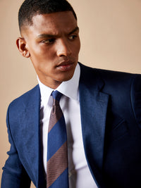 Contemporary Stretch-Twill Suit Jacket in Navy Blue