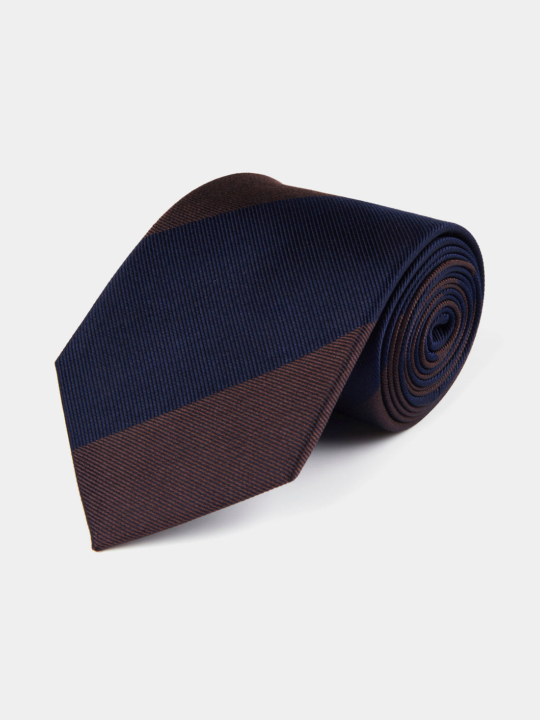 Silk Striped Tie in Navy Blue