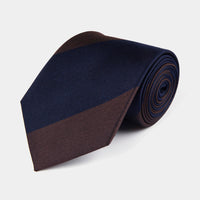 Silk Striped Tie in Navy Blue