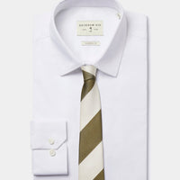 Silk Striped Tie in Winter Moss