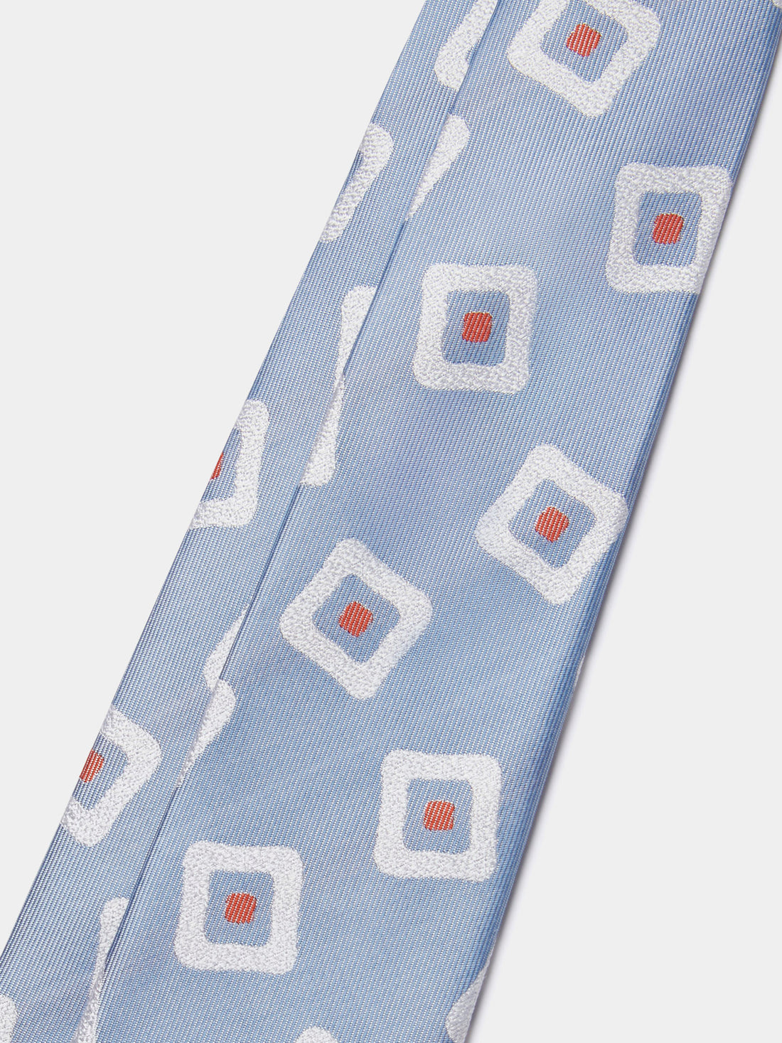 Silk Geo Print Tie in Cerulean