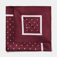 Polka Dot Pocket Square in Windsor Wine