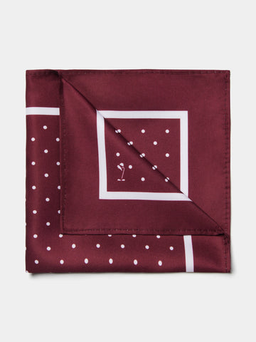 Polka Dot Pocket Square in Windsor Wine