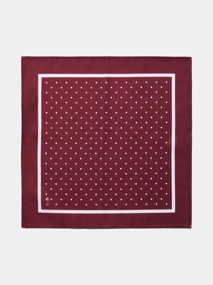 Polka Dot Pocket Square in Windsor Wine