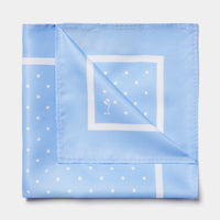 Polka Dot Pocket Square in Cerulean