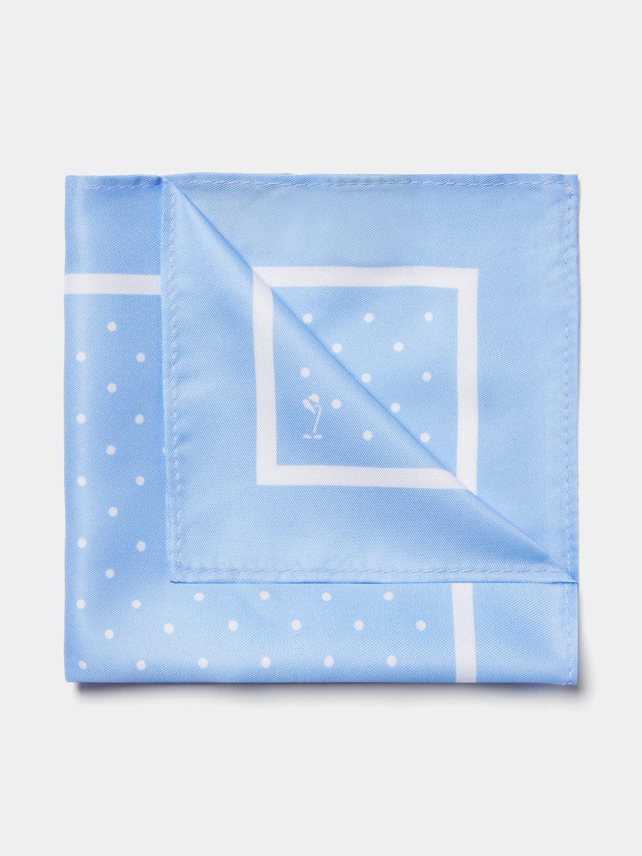 Polka Dot Pocket Square in Cerulean