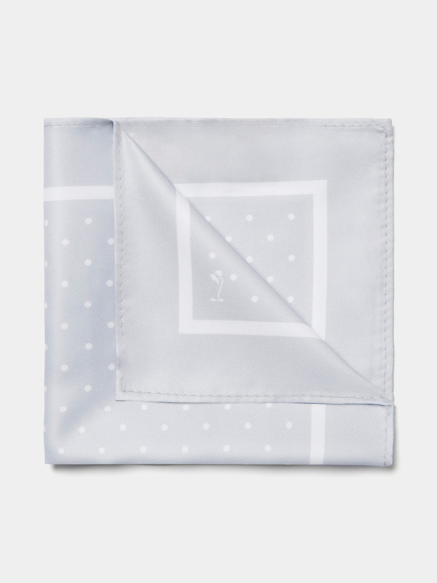 Polka Dot Pocket Square in Luna Rock