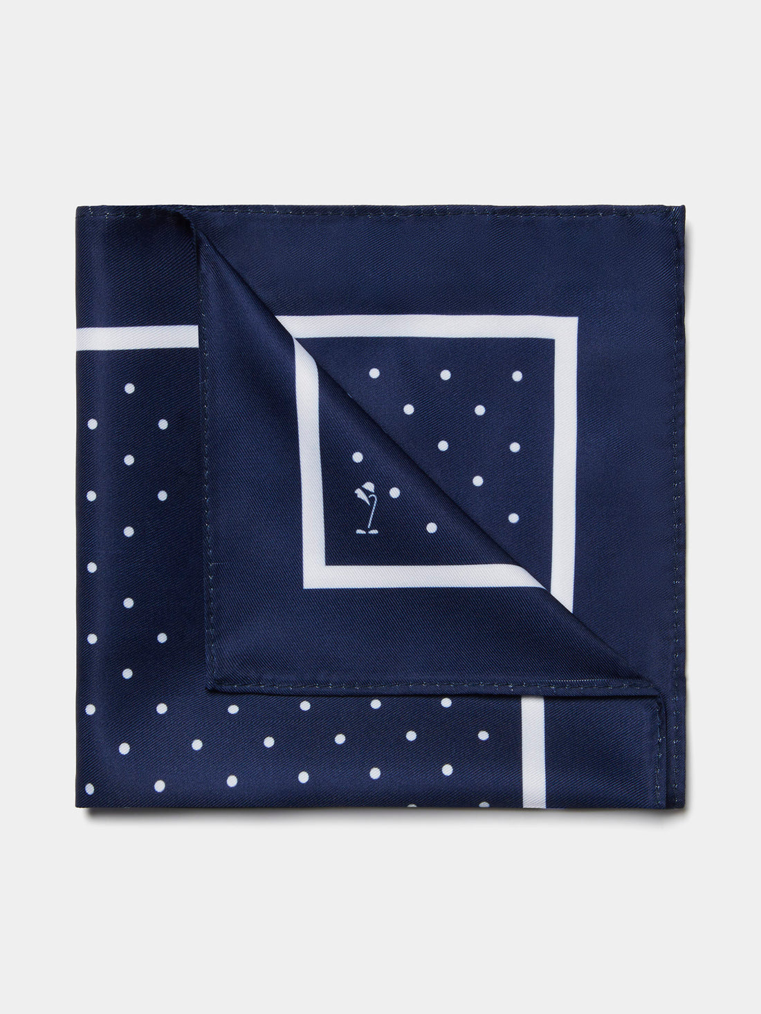 Polka Dot Pocket Square in Midnight Blue