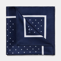 Polka Dot Pocket Square in Midnight Blue