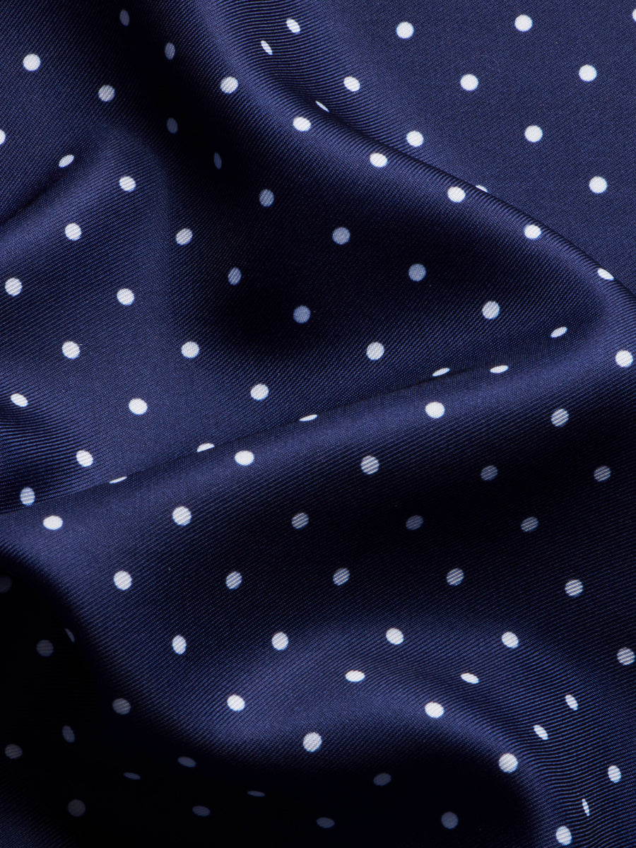 Polka Dot Pocket Square in Midnight Blue