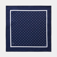 Polka Dot Pocket Square in Midnight Blue