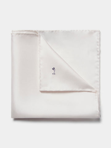 Classic Silk Pocket Square in Bright White