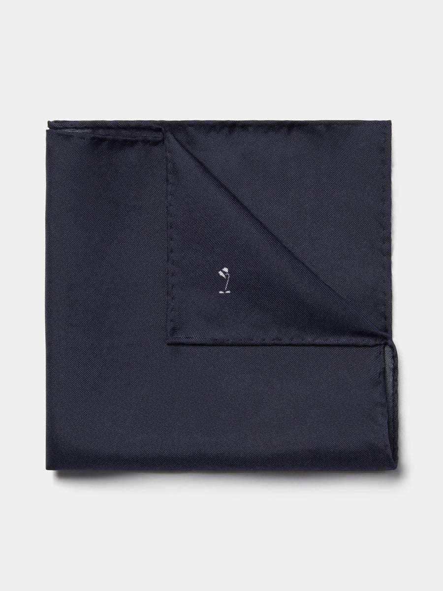 Classic Silk Pocket Square in Navy Blue