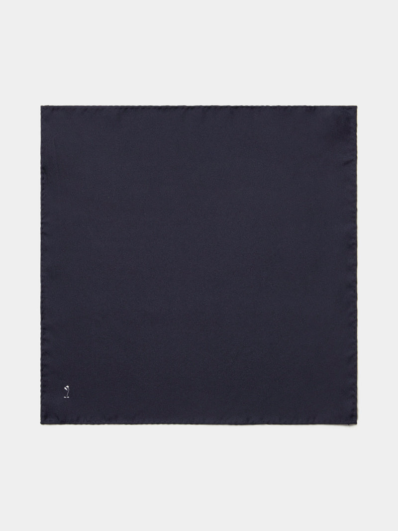 Classic Silk Pocket Square in Navy Blue