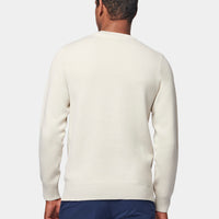 Intarsia Knitted Crew Neck Jumper in Luna Rock