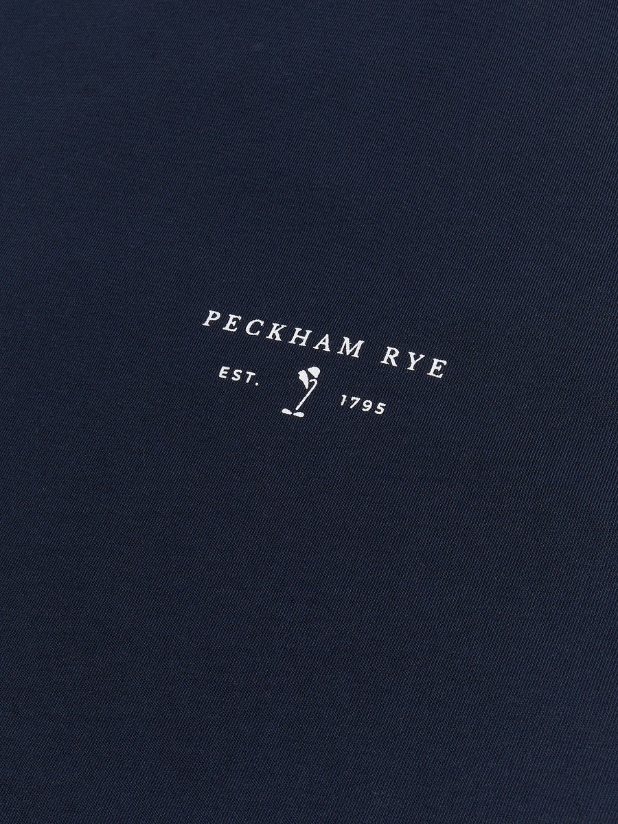 Peckham Rye Mens Logo T-Shirt in Dark Sapphire Navy