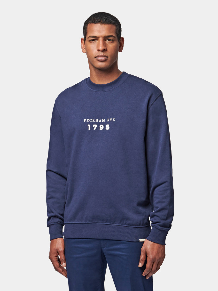 Graphic French Terry Sweatshirt in Navy Blue