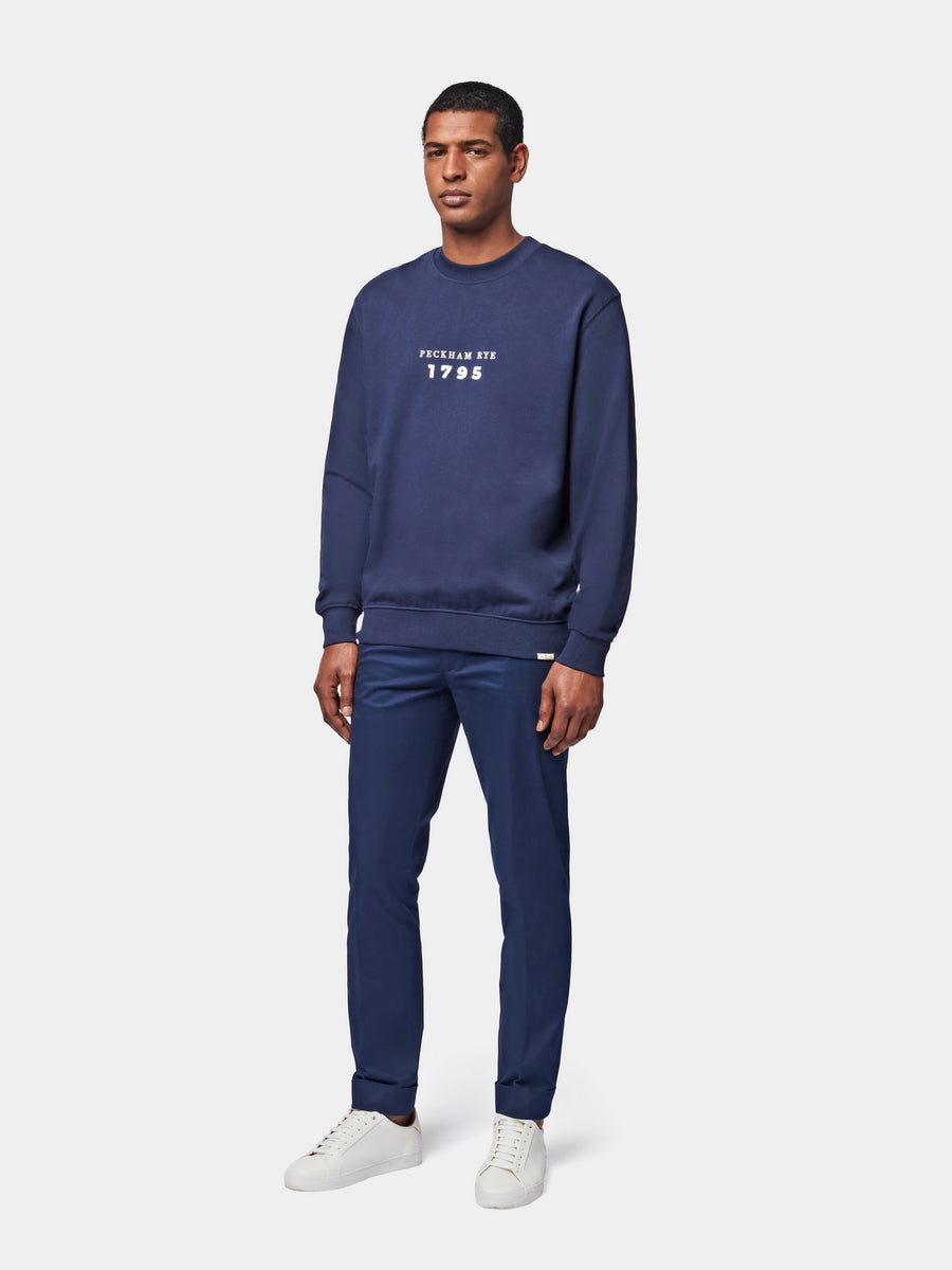 Graphic French Terry Sweatshirt in Navy Blue