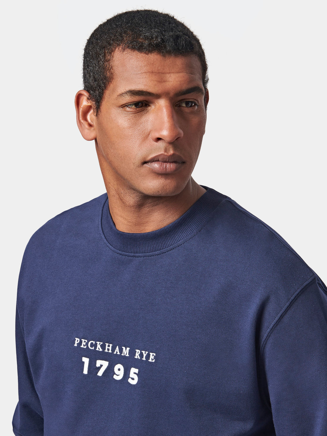 Graphic French Terry Sweatshirt in Navy Blue