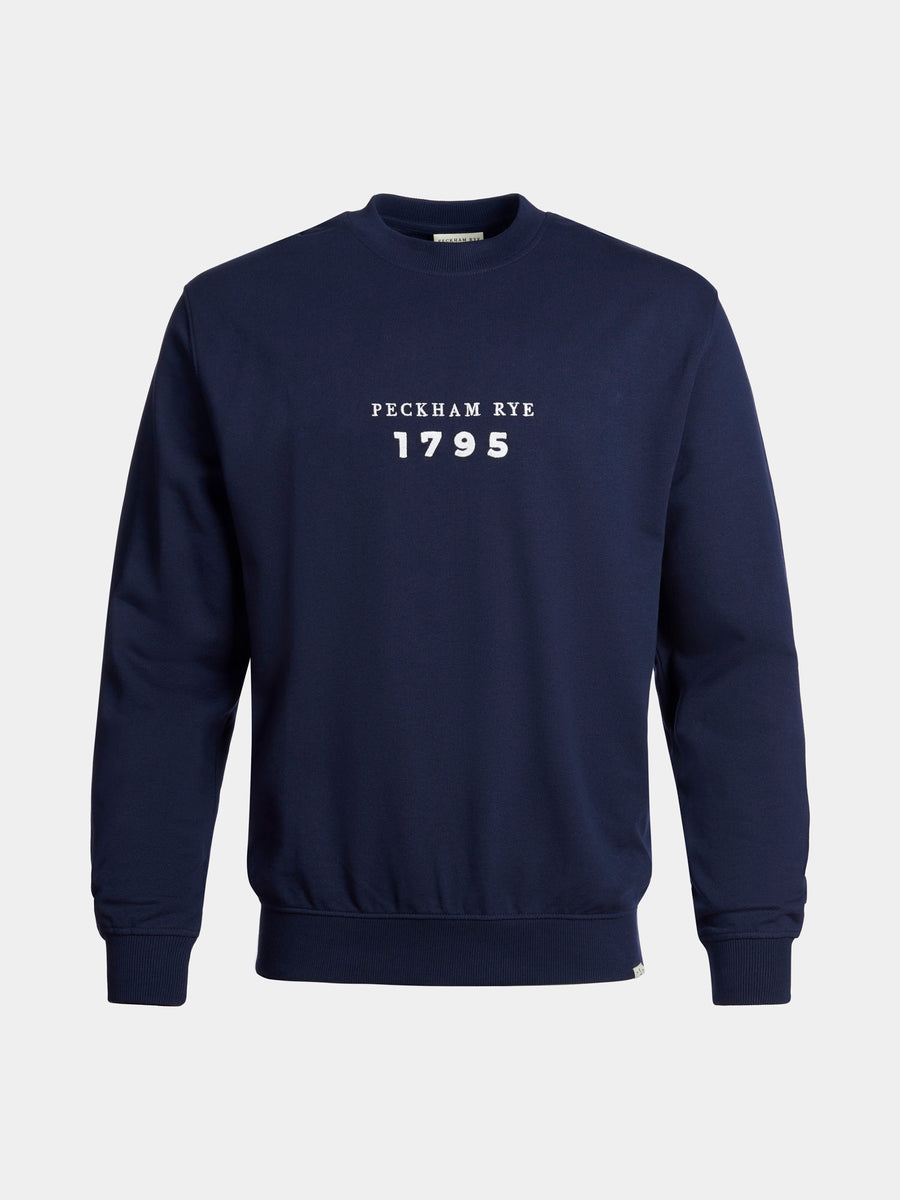 Graphic French Terry Sweatshirt in Navy Blue