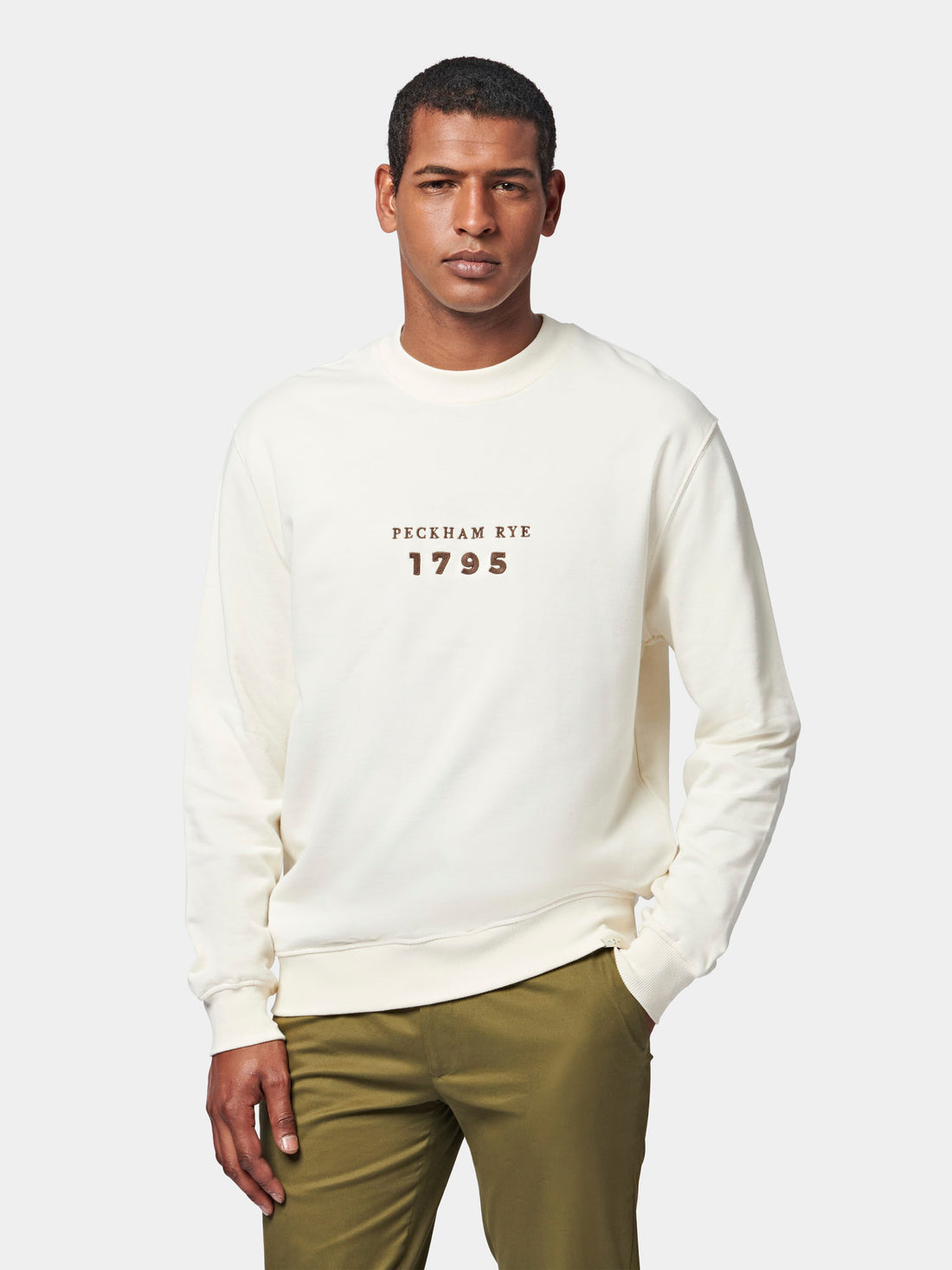 Graphic French Terry Sweatshirt in Egret