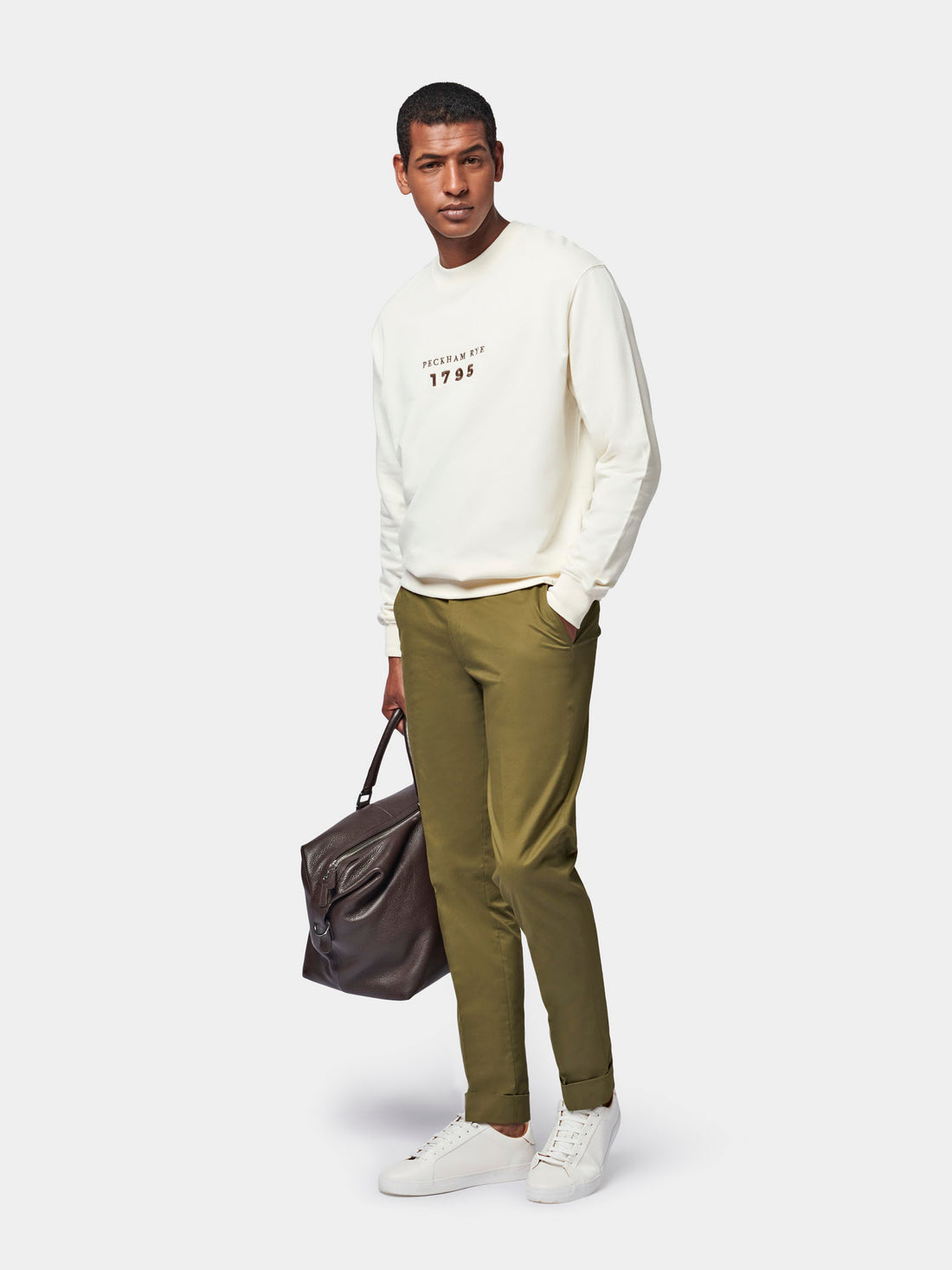 Graphic French Terry Sweatshirt in Egret