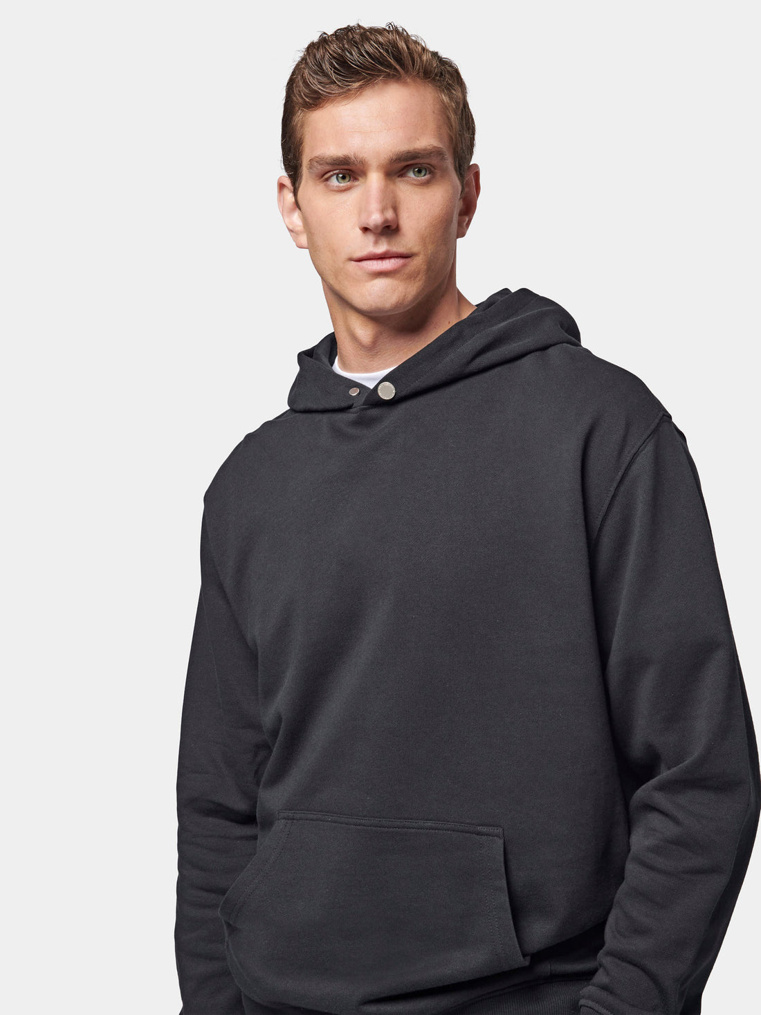 Essential French Terry Hoodie in Black