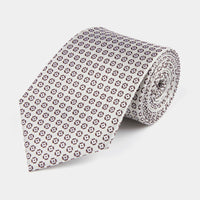 Silk Tonal Ditsy Tie in Egret