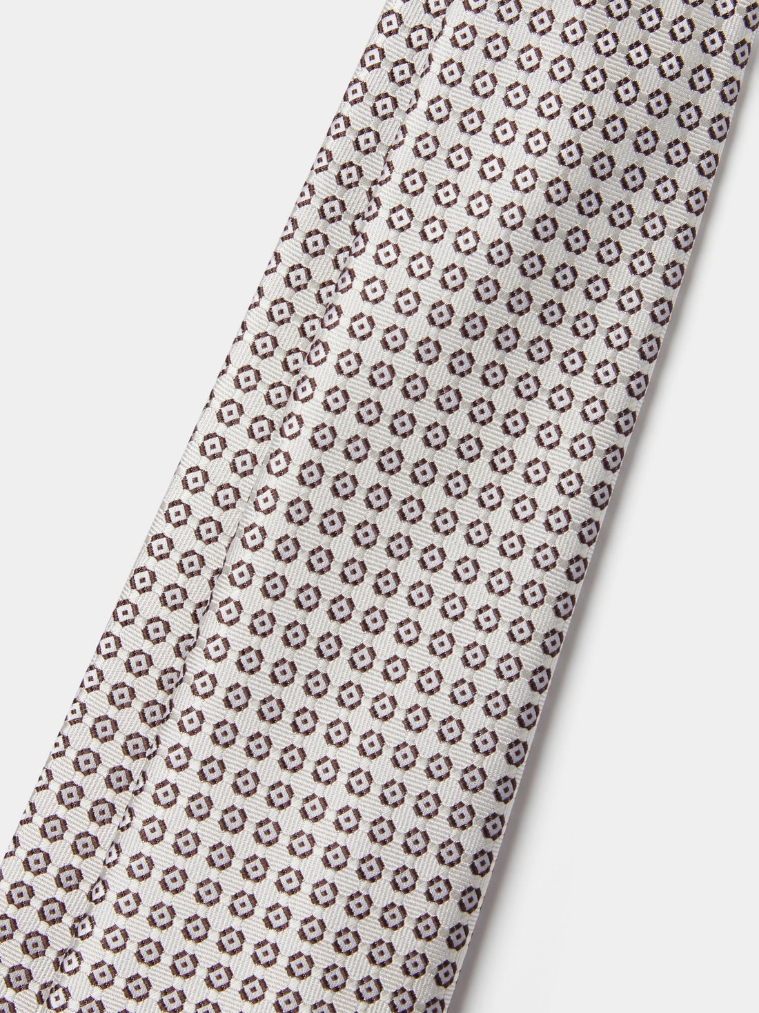 Silk Tonal Ditsy Tie in Egret